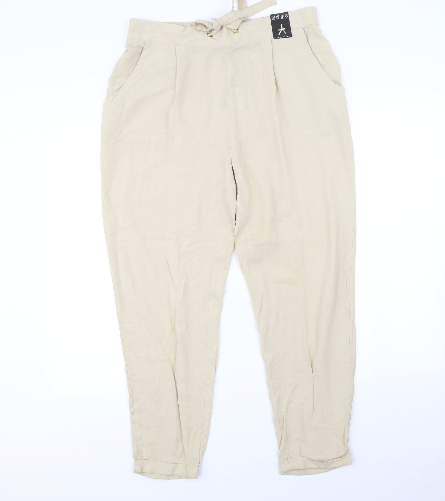 Atmosphere Womens Beige   Trousers  Size 14 L30 in