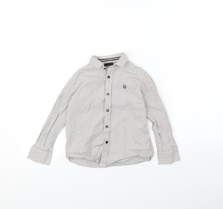 NEXT Boys White Striped  Basic Button-Up Size 5 Years