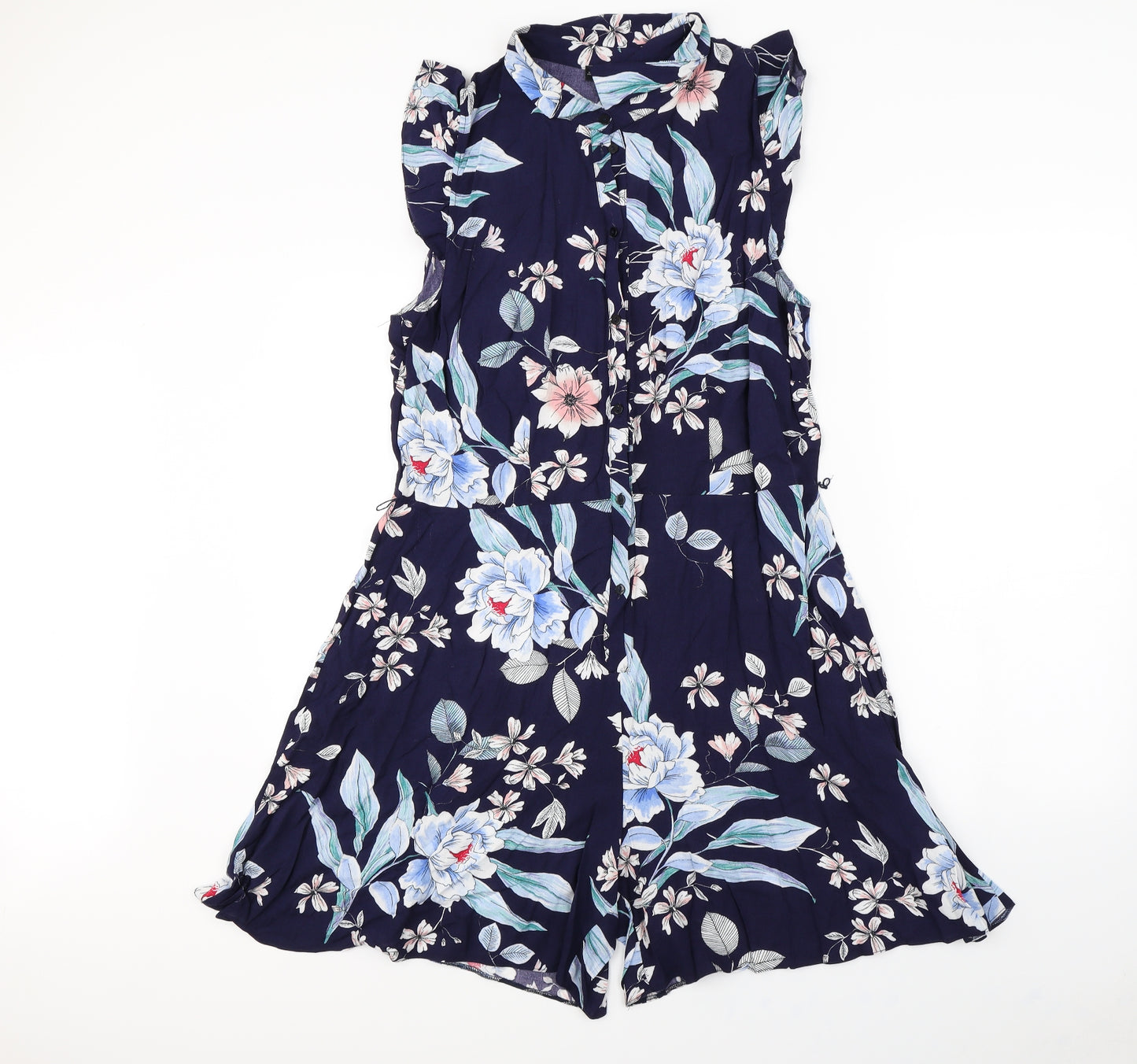 F&F` Womens Blue Floral  Playsuit One-Piece Size 16 L3 in