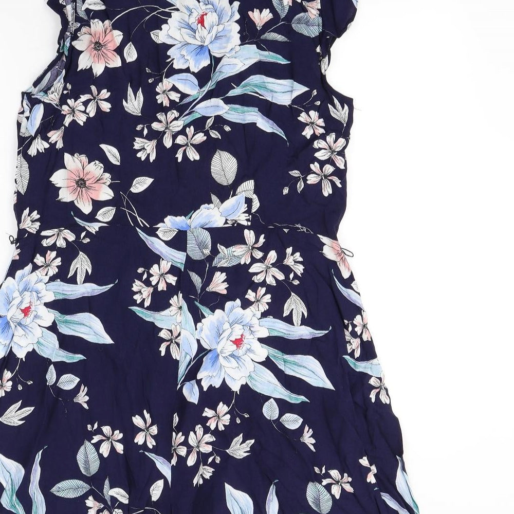 F&F` Womens Blue Floral  Playsuit One-Piece Size 16 L3 in