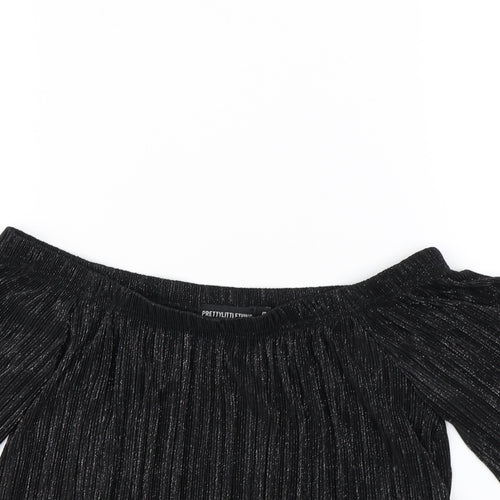 pretty little Thing Womens Black   Basic Tank Size 8