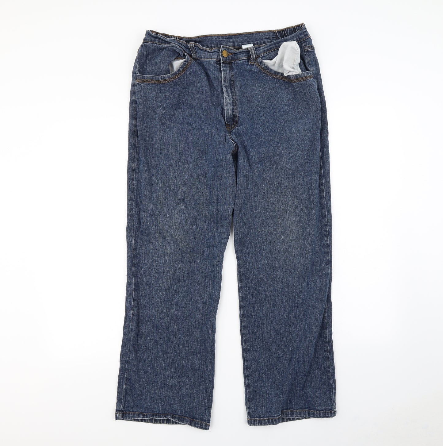 m&s Womens Blue   Straight Jeans Size 16 L30 in