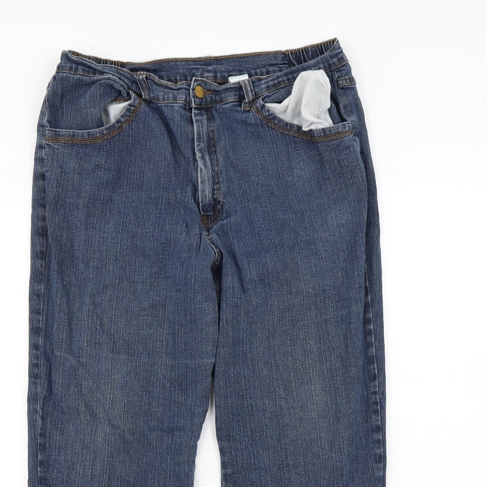m&s Womens Blue   Straight Jeans Size 16 L30 in