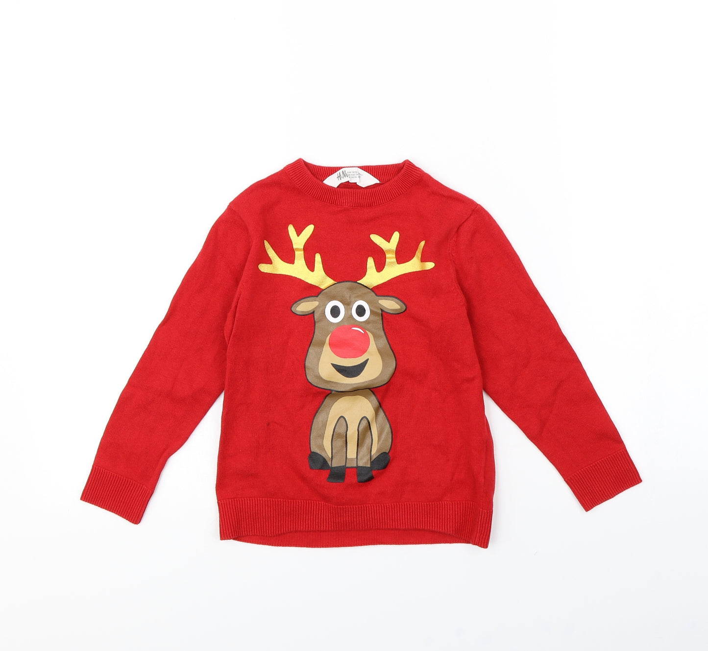 H&M Boys Red   Pullover Jumper Size 4 Years  - Christmas jumper