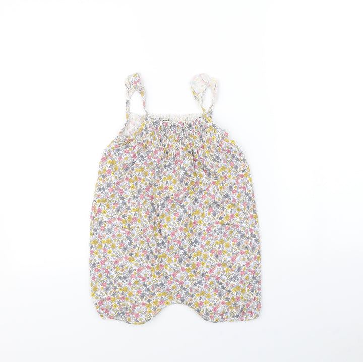 NEXT Girls White Floral Playsuit One-Piece Size 2 Years
