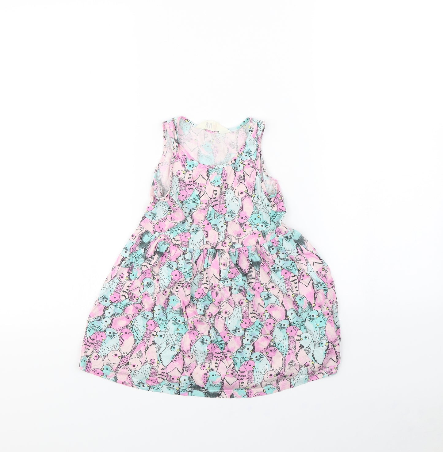 H&M Girls Multicoloured Spotted  Fit & Flare  Size 3 Years  - Bird