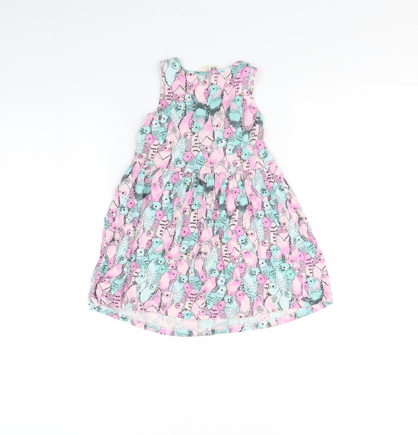 H&M Girls Multicoloured Spotted  Fit & Flare  Size 3 Years  - Bird