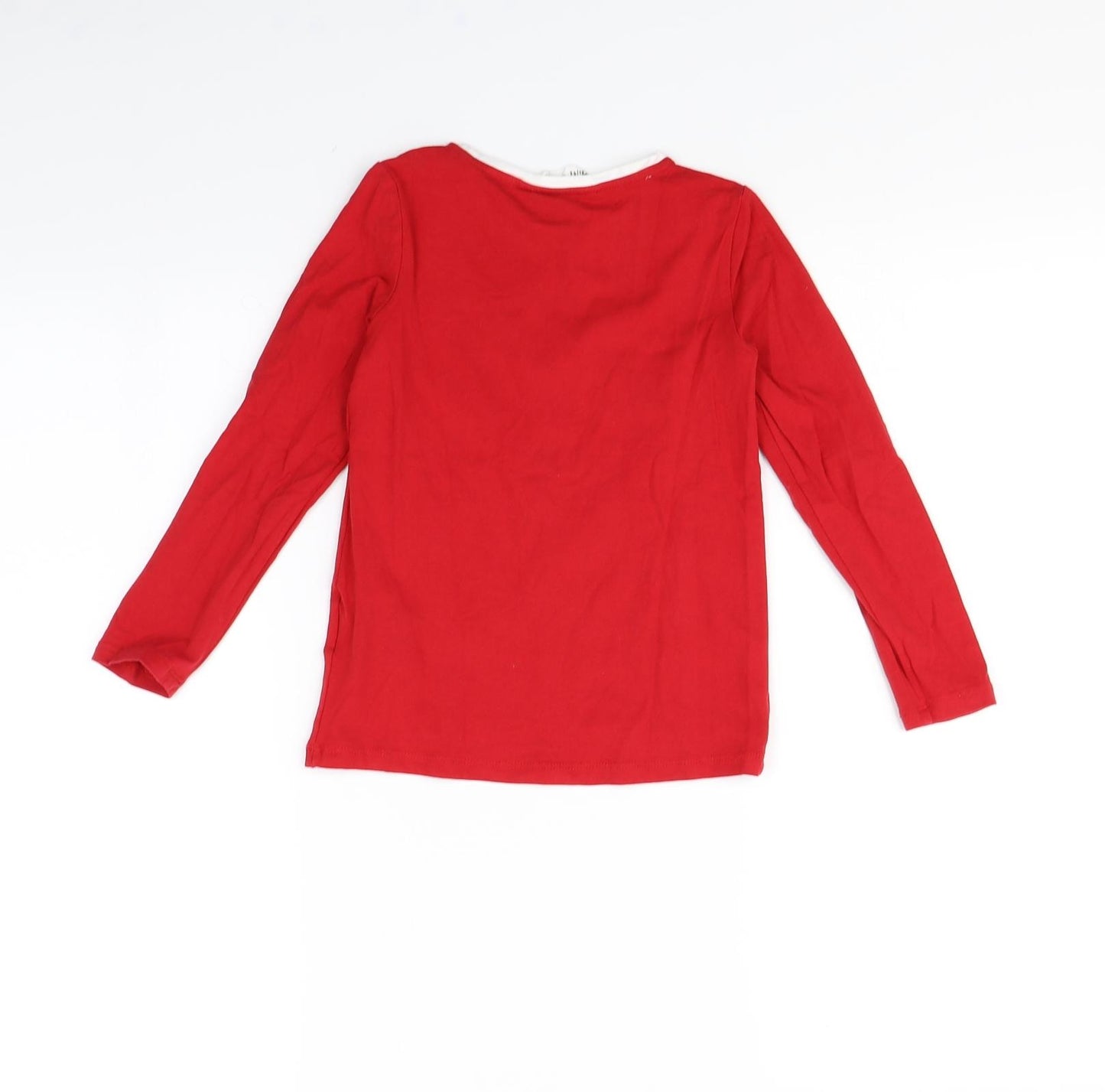 H&M Girls Red   Basic T-Shirt Size 4 Years  - Christmas
