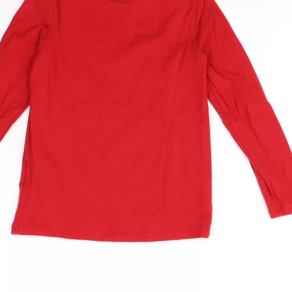 H&M Girls Red   Basic T-Shirt Size 4 Years  - Christmas