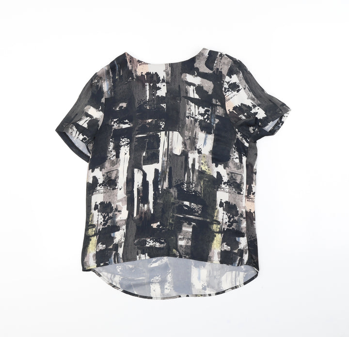 H&M Womens Black Rayon Basic Blouse Size 8
