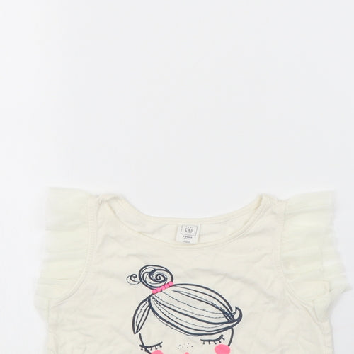 Gap Girls White   Basic T-Shirt Size 3 Years