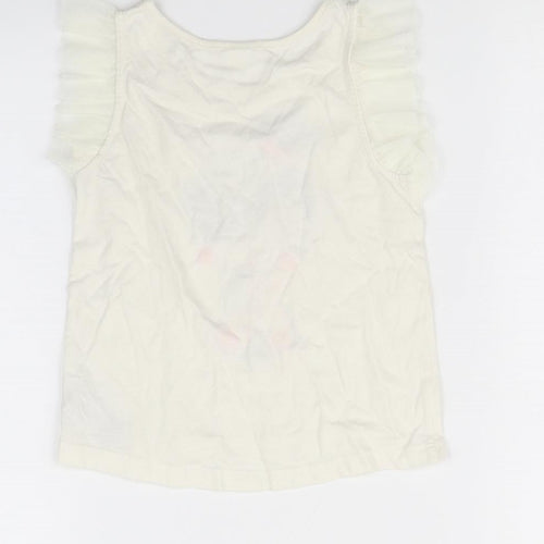 Gap Girls White   Basic T-Shirt Size 3 Years