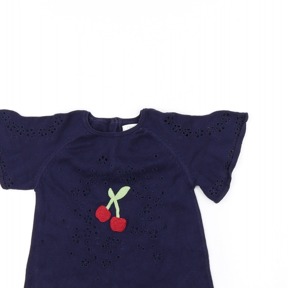 NEXT Girls Blue   Jumper Dress  Size 4 Years  - Cherry