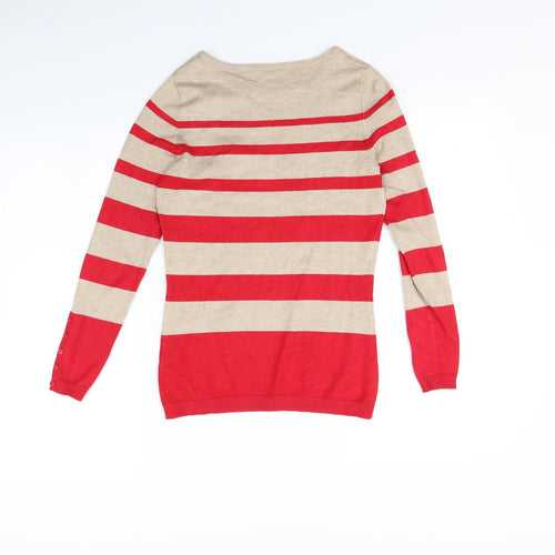 M&Co Womens Beige Striped  Pullover Jumper Size 8