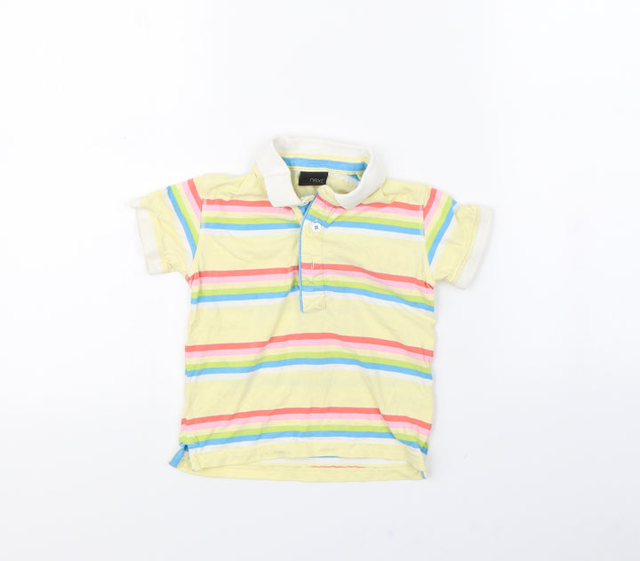 NEXT Baby Yellow Striped  Basic Polo Size 12 Months