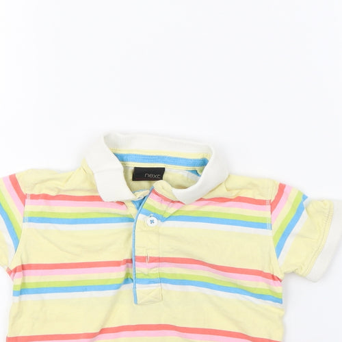 NEXT Baby Yellow Striped  Basic Polo Size 12 Months