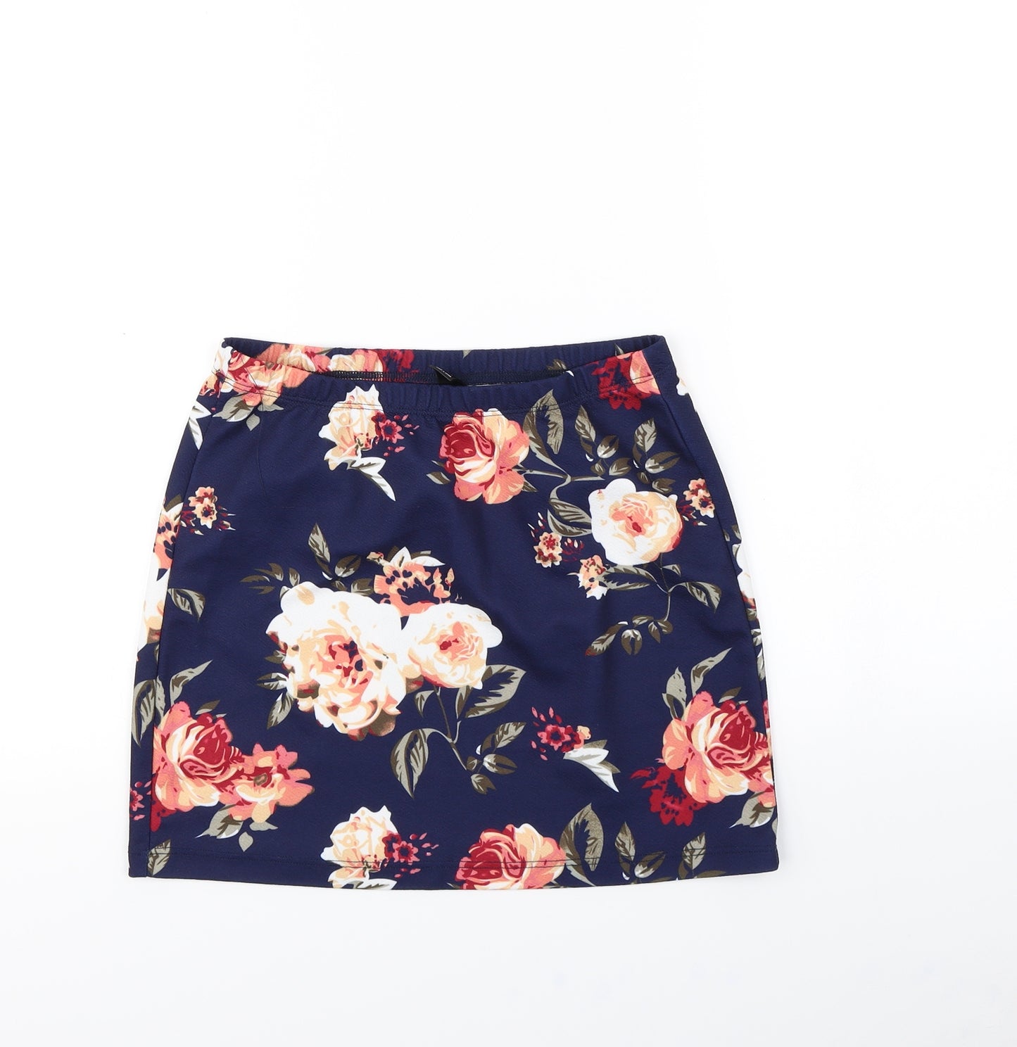 SheIn Womens Blue Floral  Mini Skirt Size M