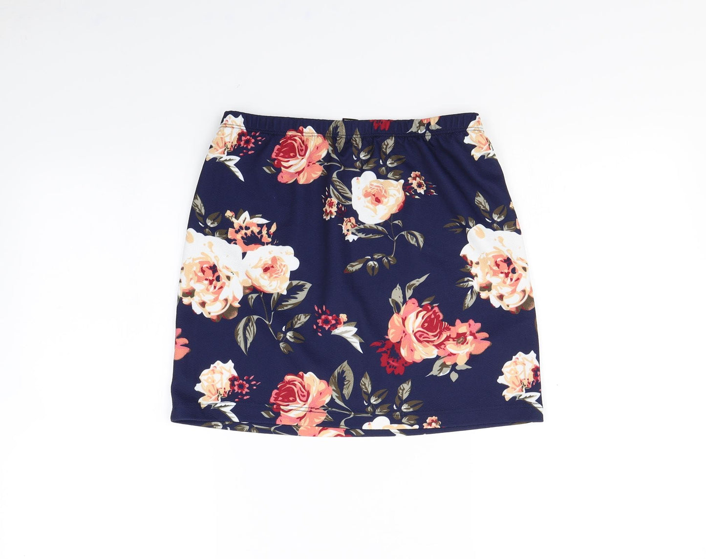 SheIn Womens Blue Floral  Mini Skirt Size M