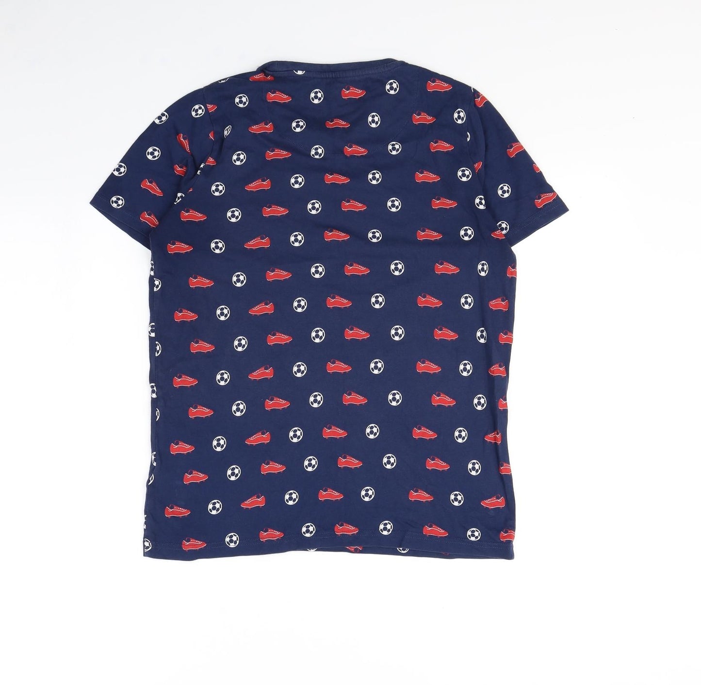 m&s Boys Blue Spotted  Basic T-Shirt Size 13 Years  - Football