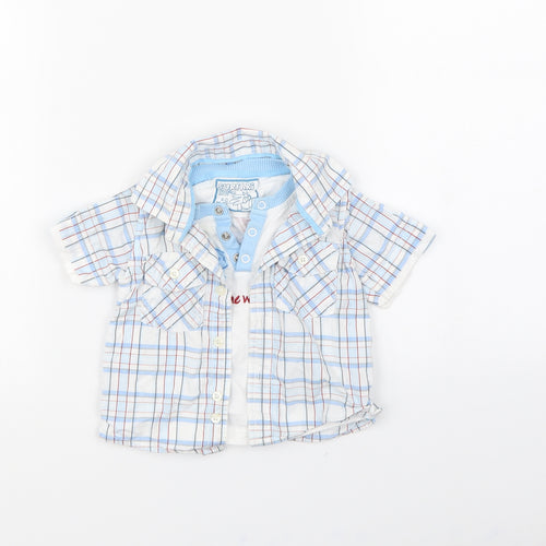 SURFARI Boys Blue Check  Pullover Jumper Size 6-9 Months
