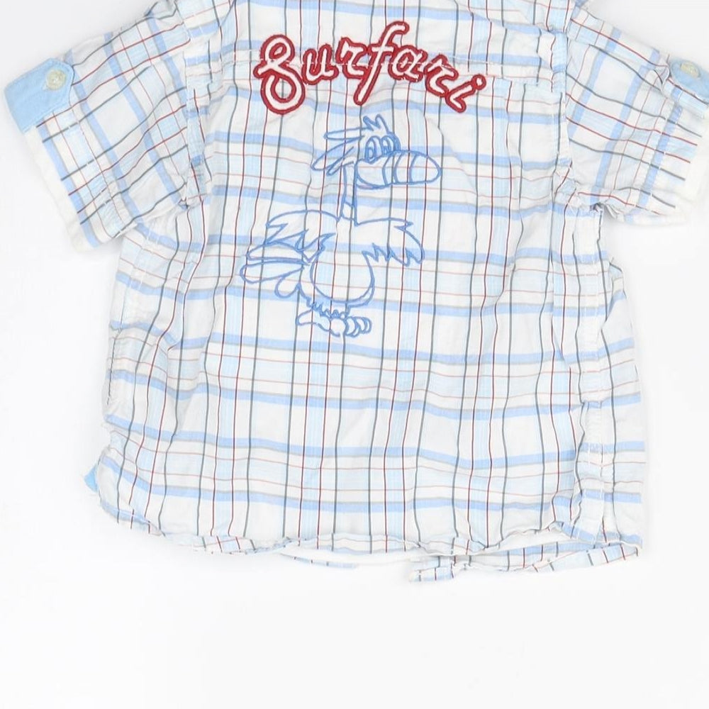 SURFARI Boys Blue Check  Pullover Jumper Size 6-9 Months
