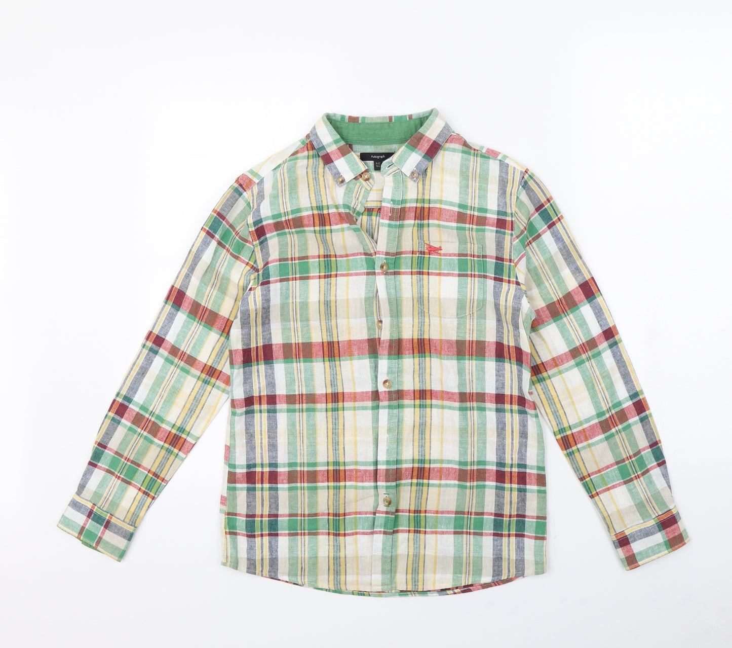 Autograph Boys Multicoloured Check  Basic Button-Up Size 11 Years