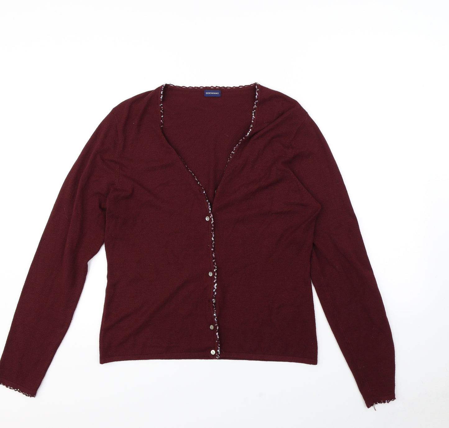 Debenhams Womens Red   Cardigan Jumper Size 16