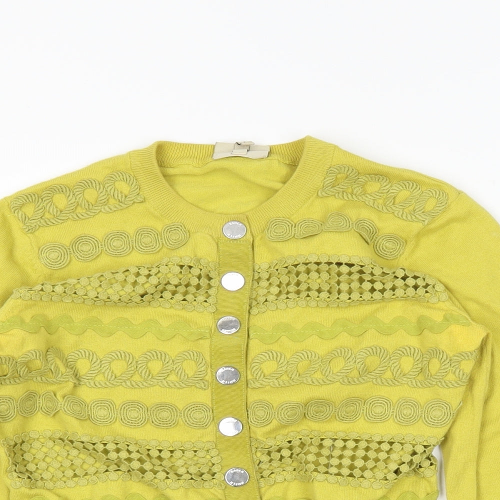 Karen Millen Womens Yellow   Cardigan Jumper Size S