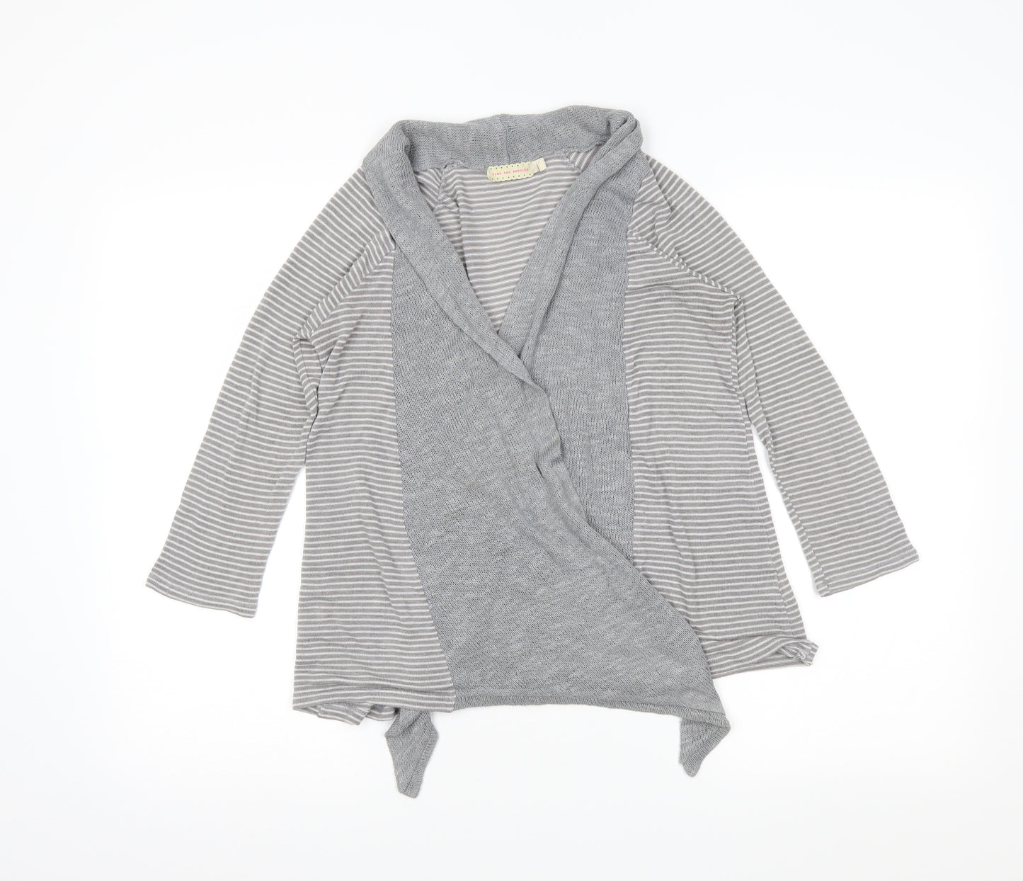 Pins & Needles Womens Grey Striped  Wrap Jumper Size S