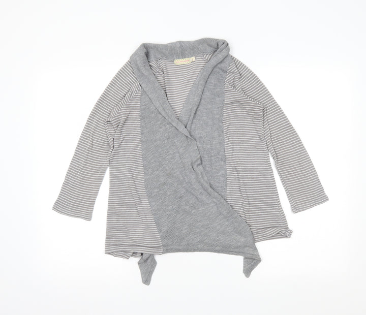 Pins & Needles Womens Grey Striped Wrap Jumper Size S