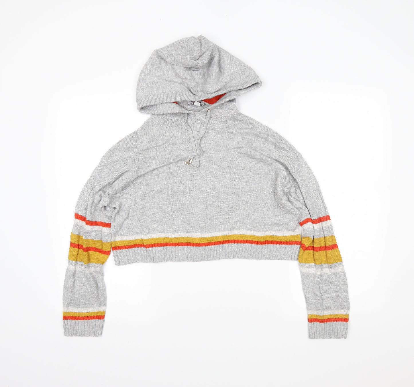Topshop Womens Grey Striped  Pullover Jumper Size 8