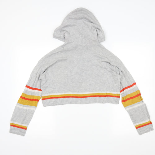 Topshop Womens Grey Striped  Pullover Jumper Size 8