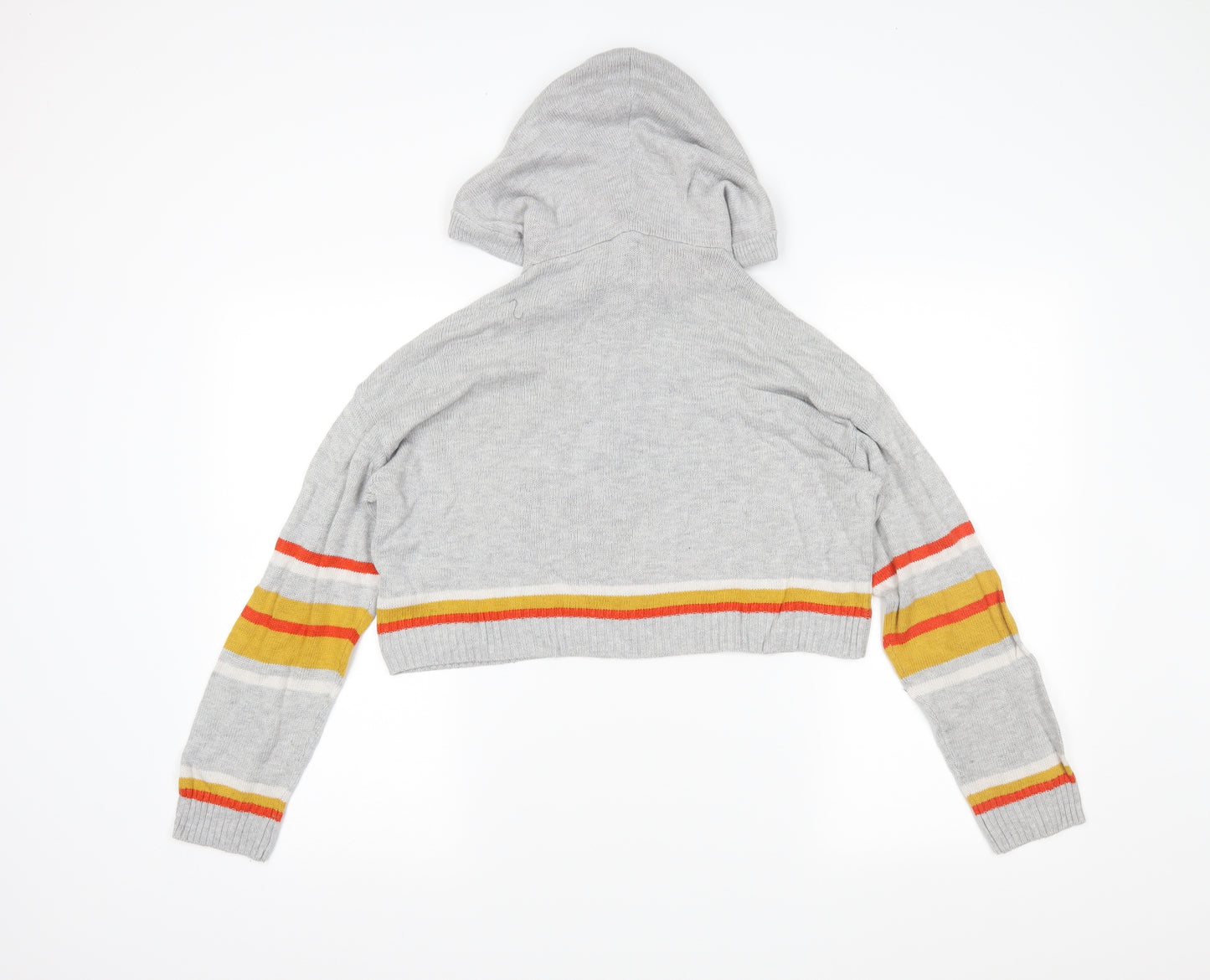 Topshop Womens Grey Striped  Pullover Jumper Size 8