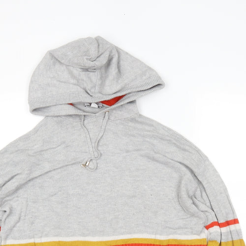 Topshop Womens Grey Striped  Pullover Jumper Size 8