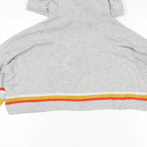 Topshop Womens Grey Striped  Pullover Jumper Size 8