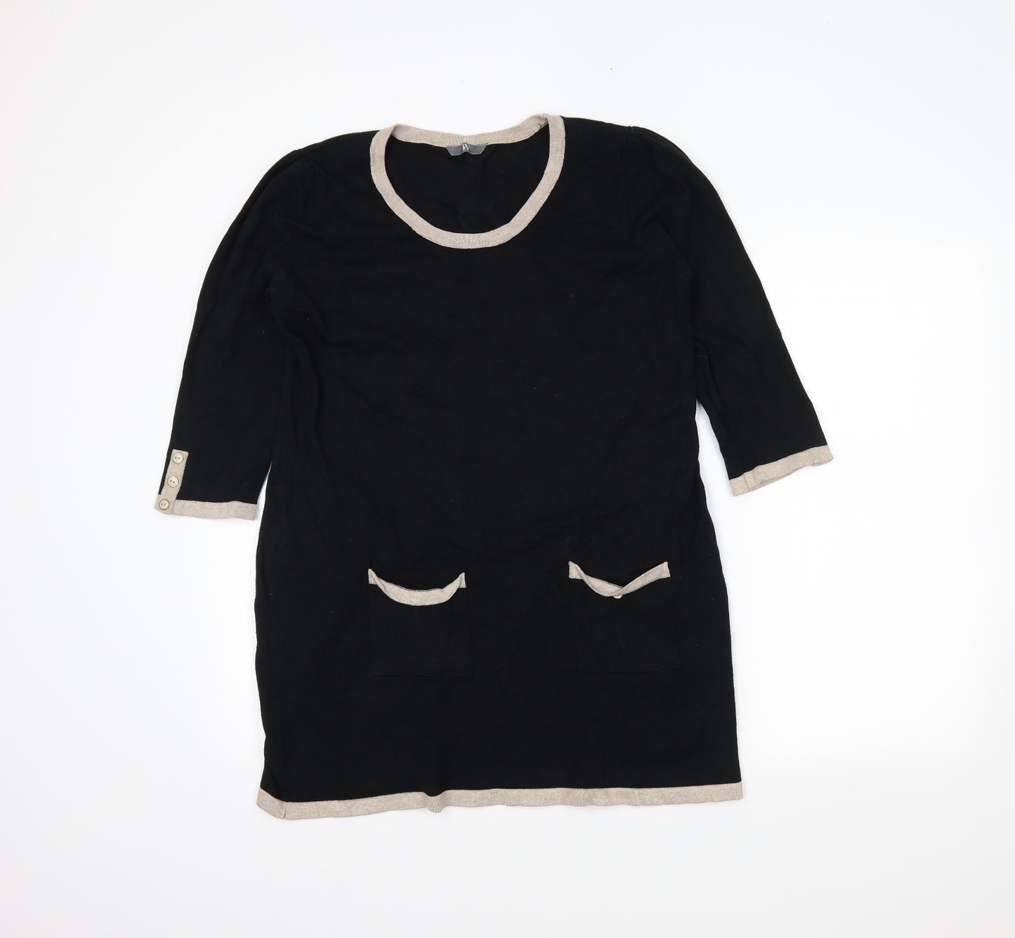 BHS Womens Black   Tunic Jumper Size 16