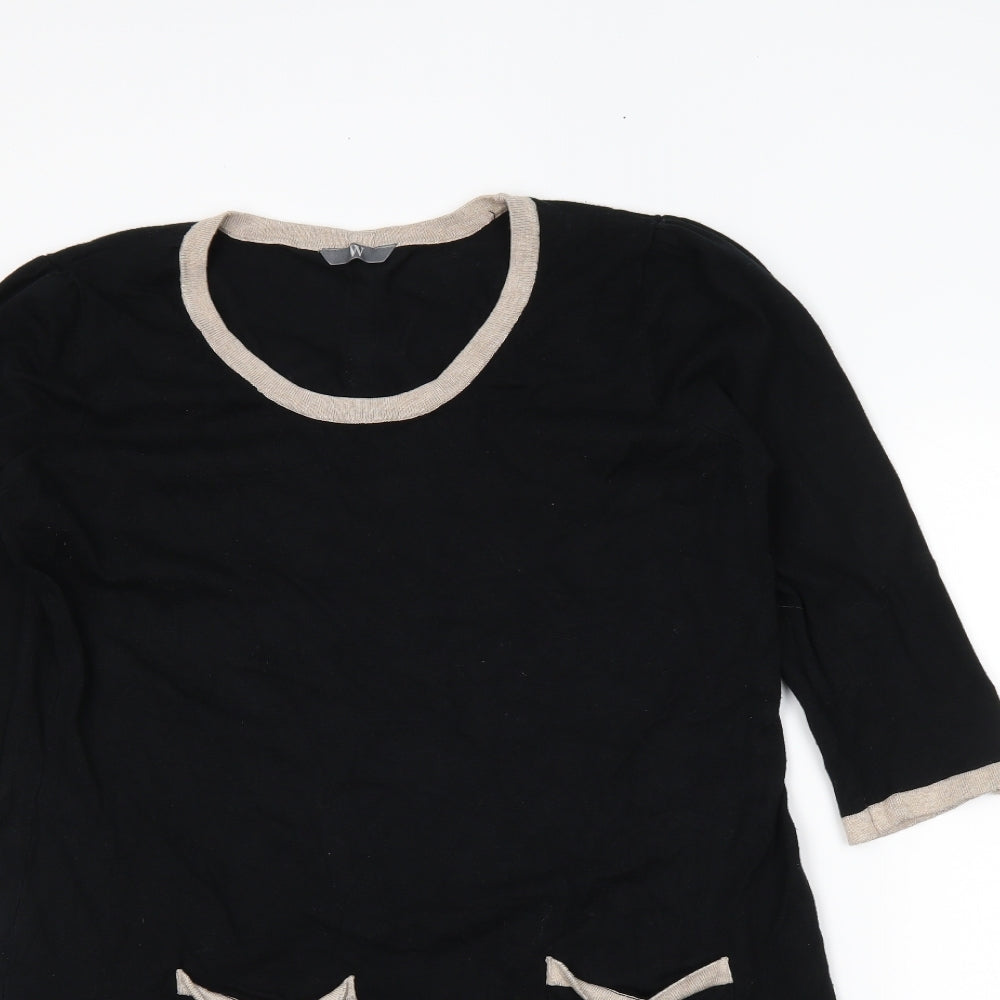 BHS Womens Black   Tunic Jumper Size 16