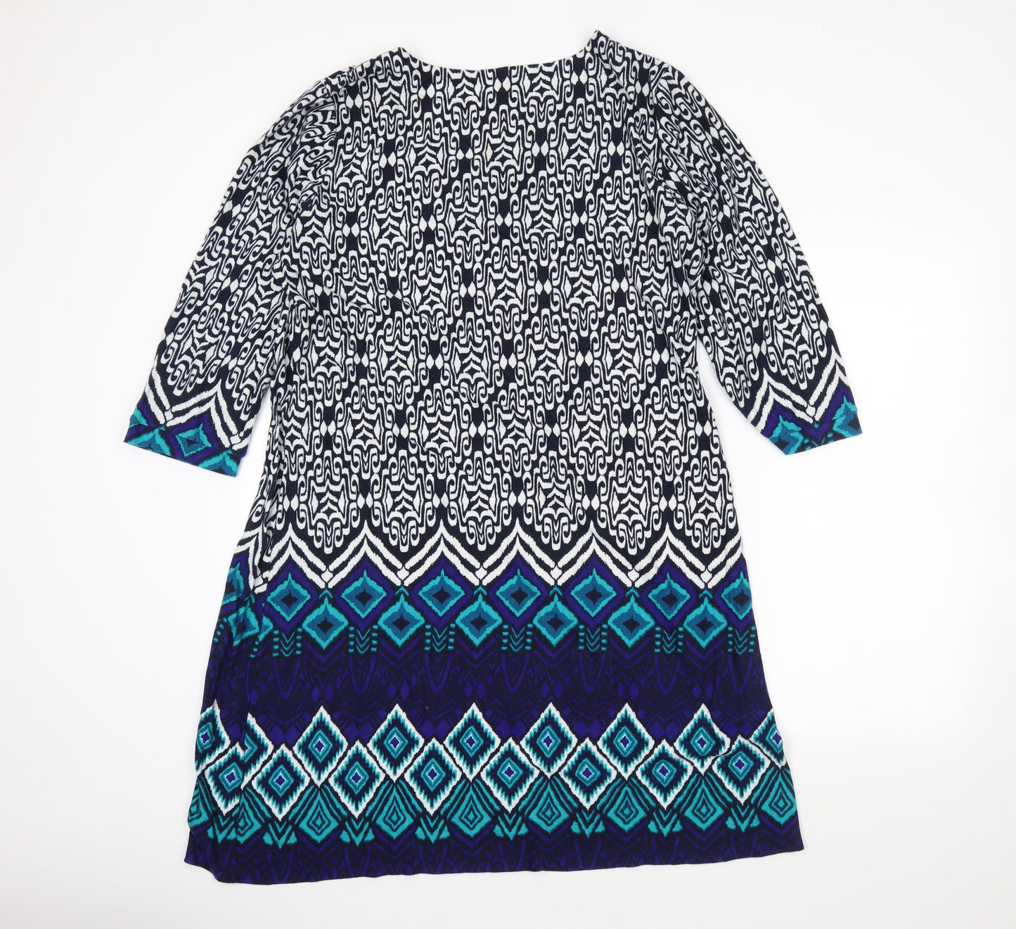 Epilogue Womens Blue Batik  Jumper Dress  Size 20