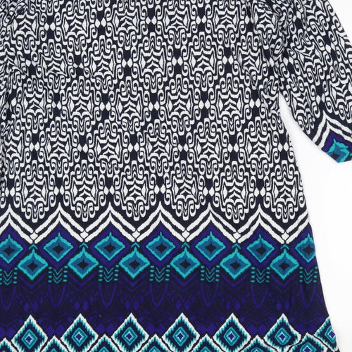 Epilogue Womens Blue Batik  Jumper Dress  Size 20