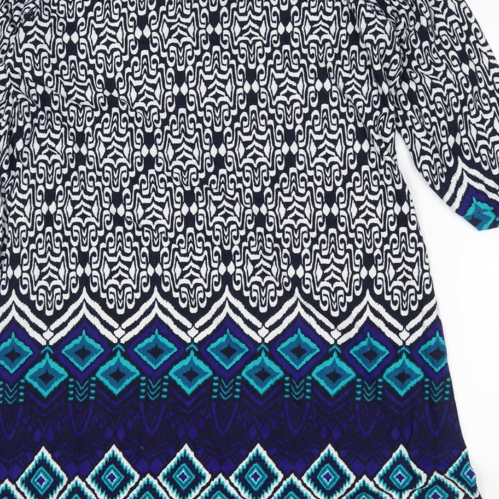 Epilogue Womens Blue Batik  Jumper Dress  Size 20