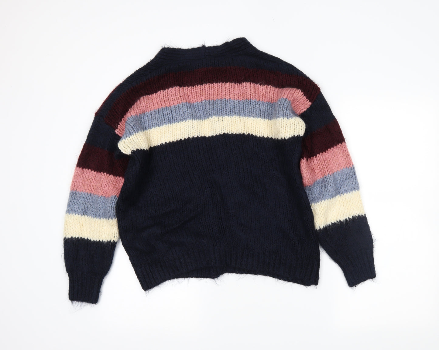 newlook Womens Blue Striped  Cardigan Jumper Size S