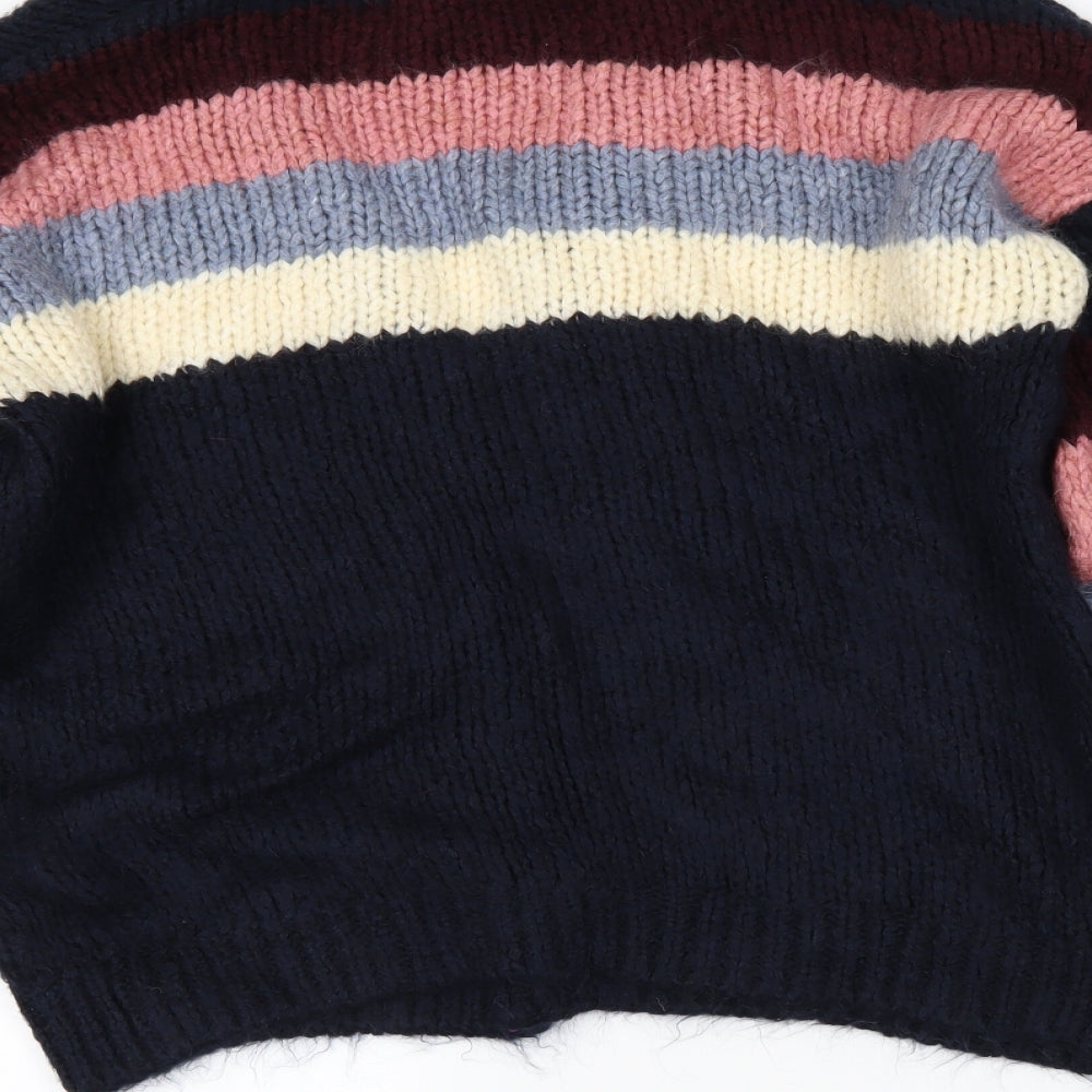 newlook Womens Blue Striped  Cardigan Jumper Size S