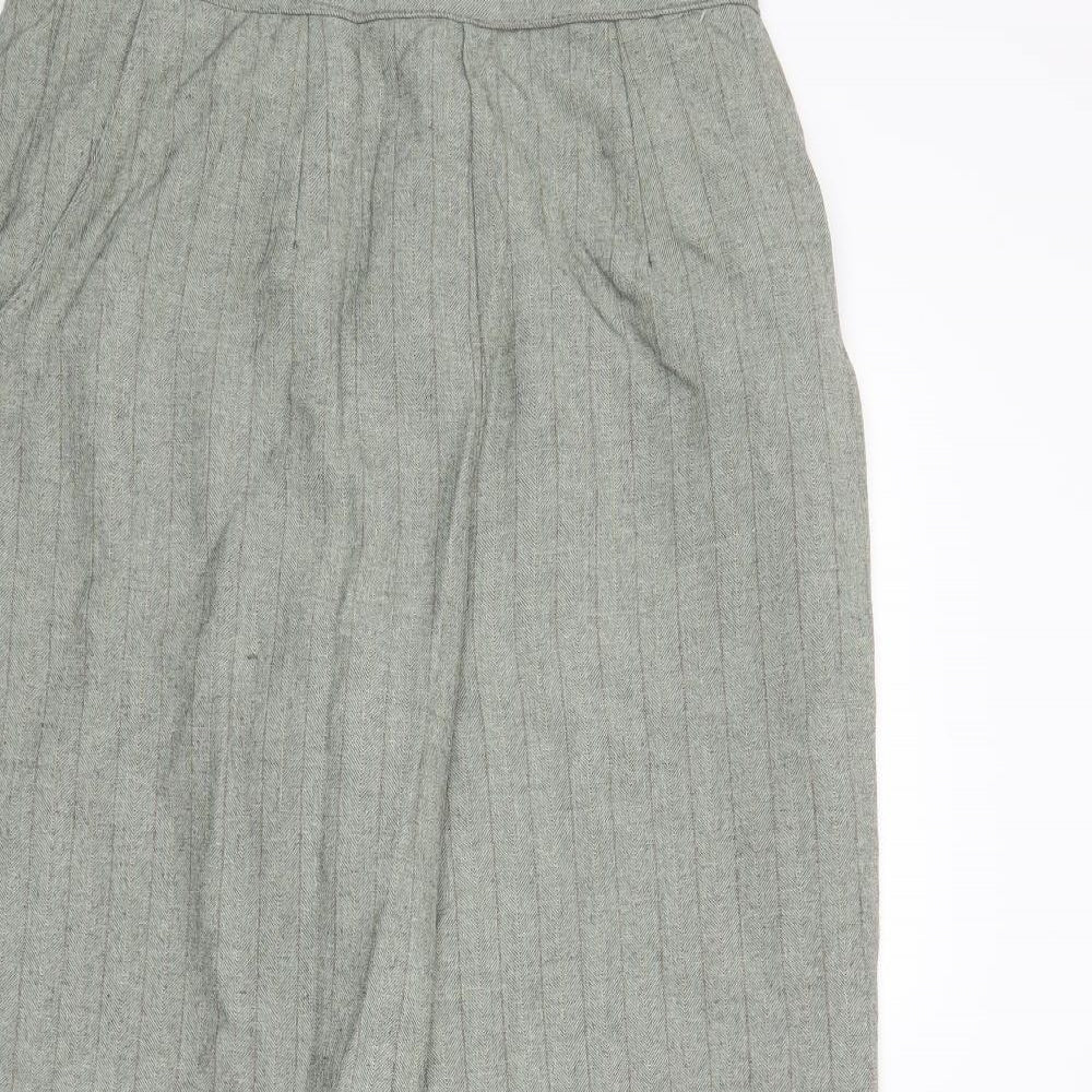 Preworn Womens Green Striped  Trousers  Size 16 L27 in