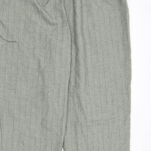 Preworn Womens Green Striped  Trousers  Size 16 L27 in