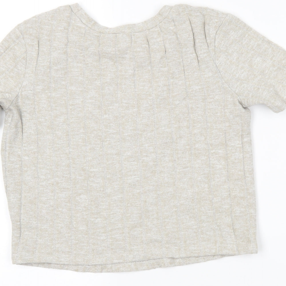 Zara Womens Beige   Cropped Polo Size S
