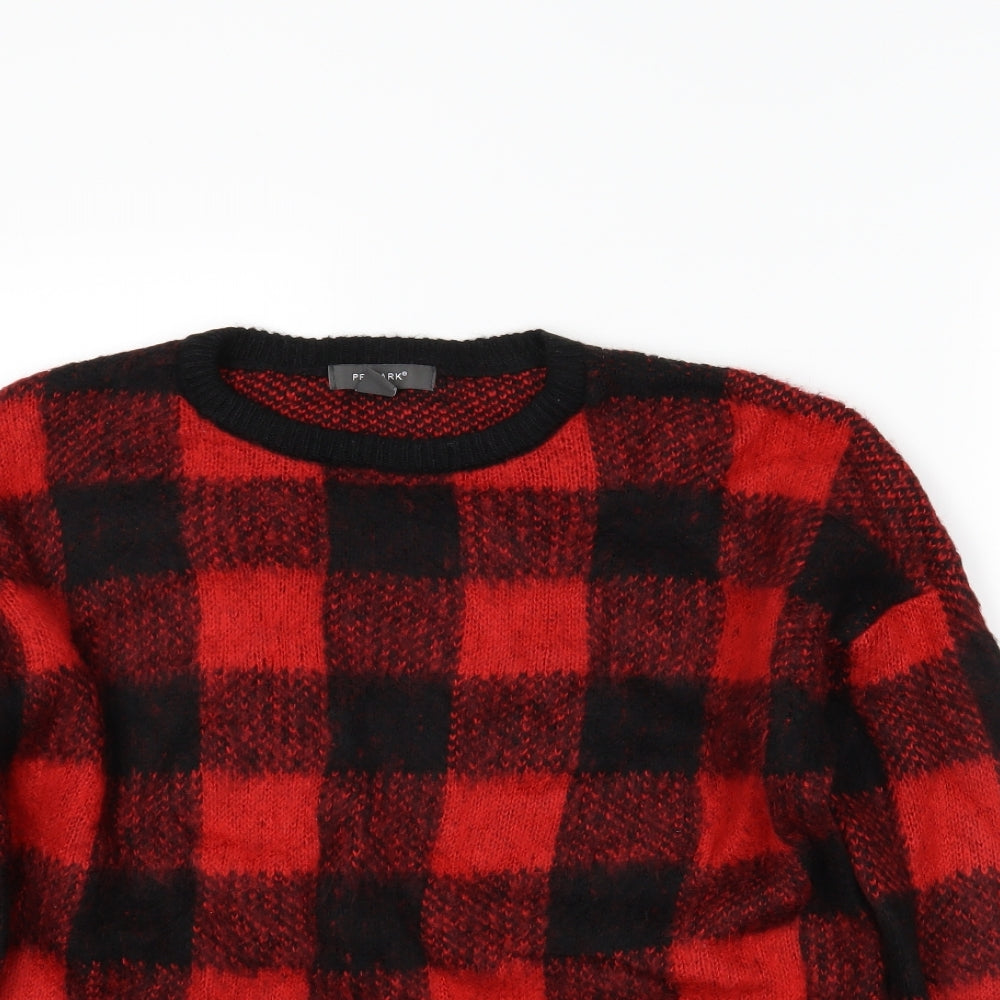 Primark Womens Red Plaid  Pullover Jumper Size XS