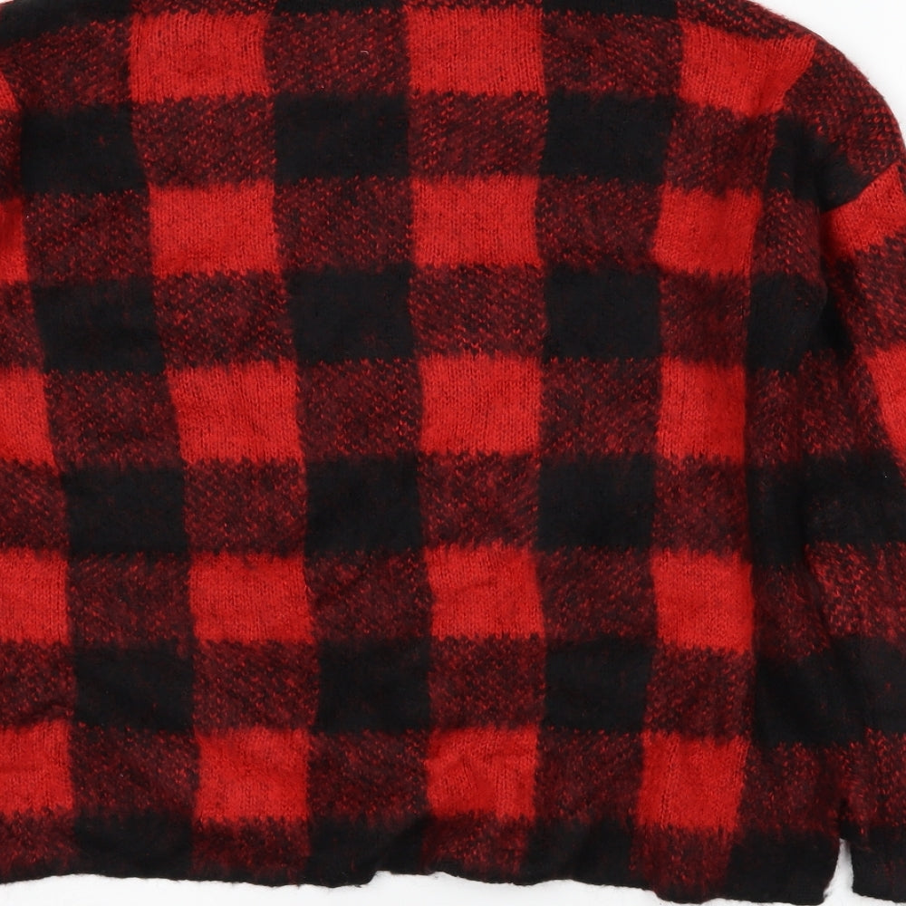 Primark Womens Red Plaid  Pullover Jumper Size XS