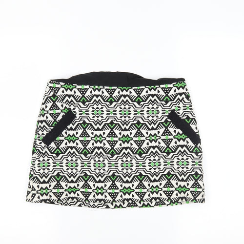 Topshop Womens White Fair Isle  Mini Skirt Size 10