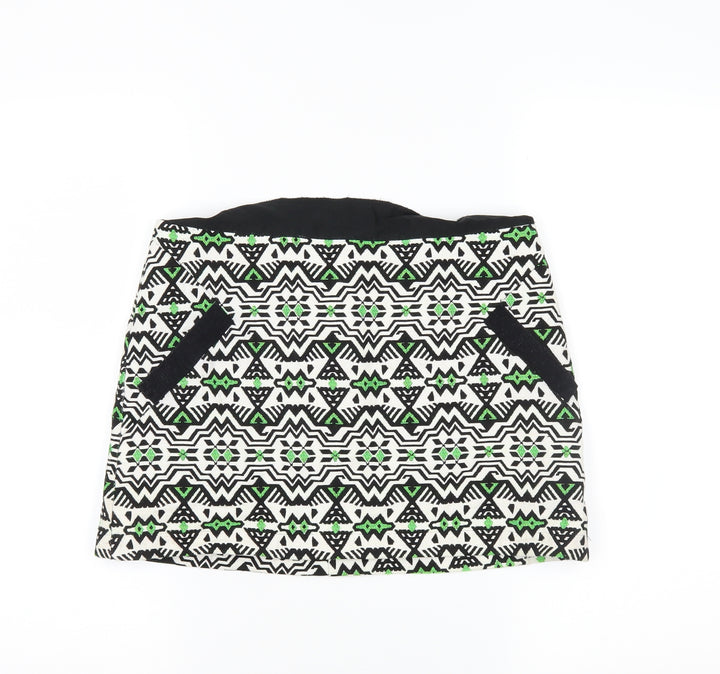 Topshop Womens White Fair Isle Mini Skirt Size 10
