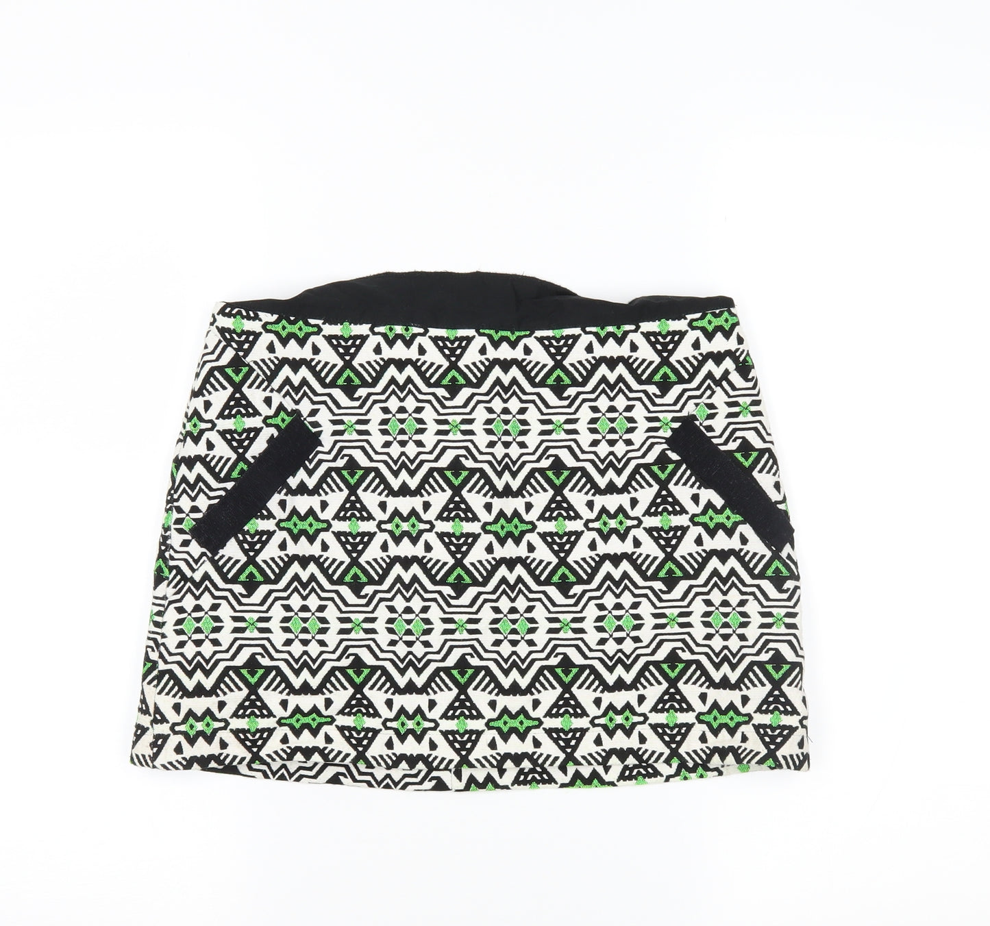 Topshop Womens White Fair Isle  Mini Skirt Size 10